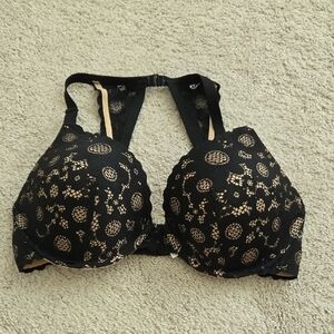 Aerie Black and Tan Lace Bra